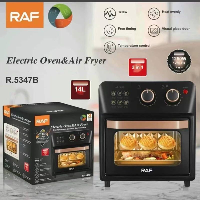 Raf Ηλεκτρικός Φούρνος & Φριτέζα Αέρος με Αποσπώμενο Κάδο 12lt 1250W R.5347B - Electric Oven & Air Fryer RAF