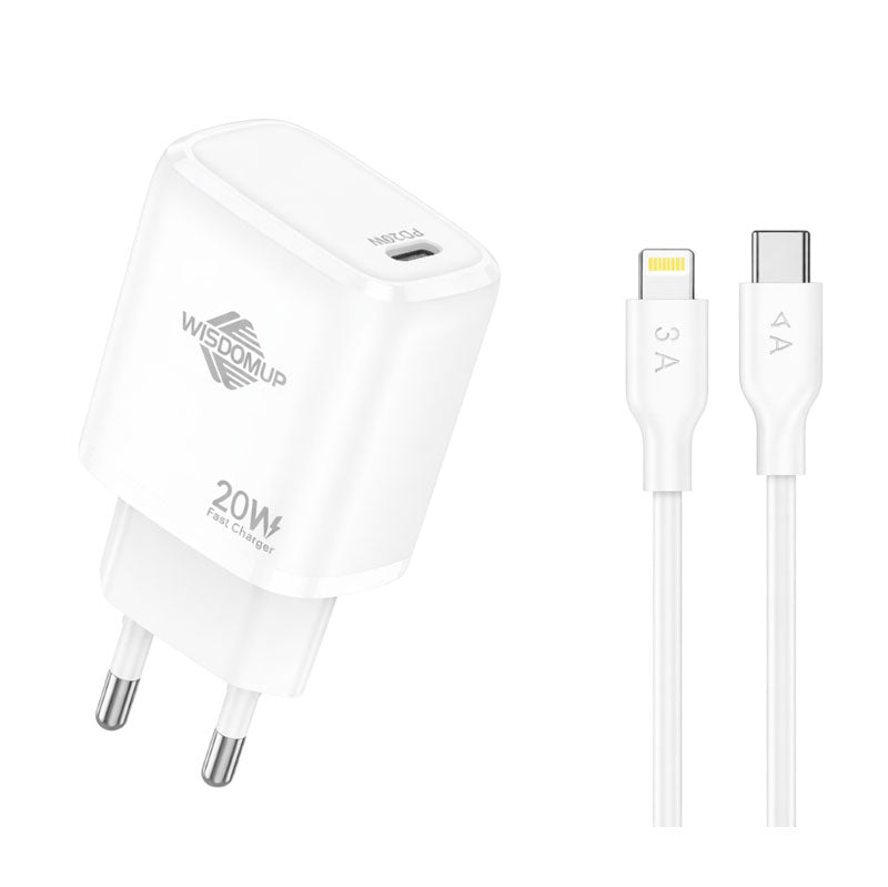 Wisdomup Φορτιστής Κινητού USB-C με Καλώδιο Lightning σε Type-C 20W OCD-33P - Fast Charger with Lightning to Type-C Cable OEM