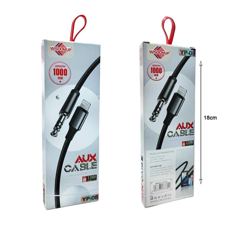 Wisdomup Καλώδιο AUX 3.5mm Jack σε Lightning 1m YP-08 - AUX Cable Wisdomup