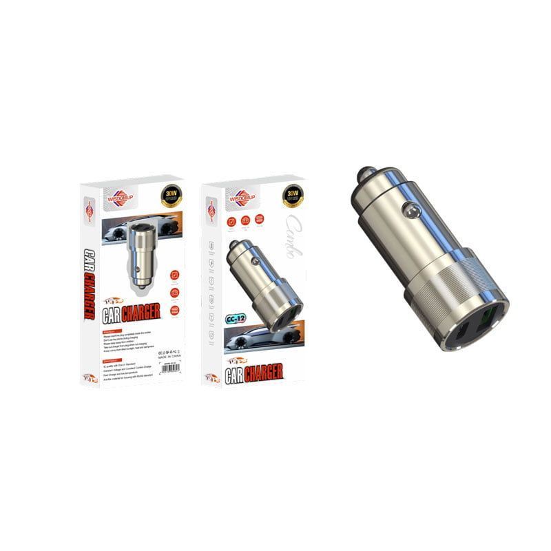 Wisdomup Φορτιστής Αυτοκινήτου με 2 θύρες CC-12 30W - PD + Fast car charger Wisdomup