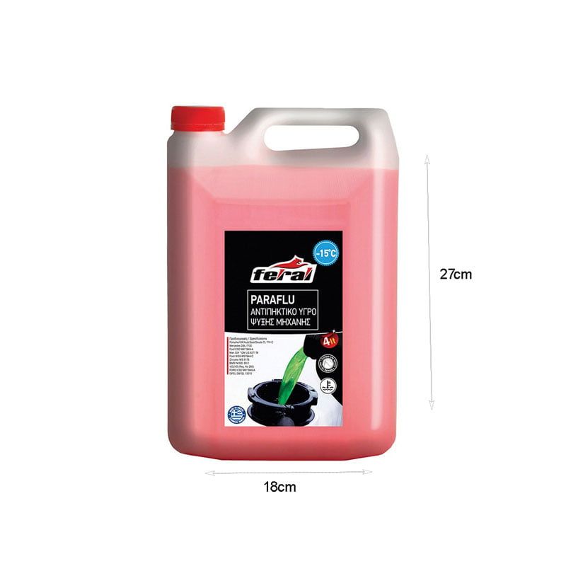 Feral Paraflu Αντιπηκτικό Υγρό -15 ⁰ C 4L Κόκκινο - Red Engine Coolant Antifreeze 4L Feral