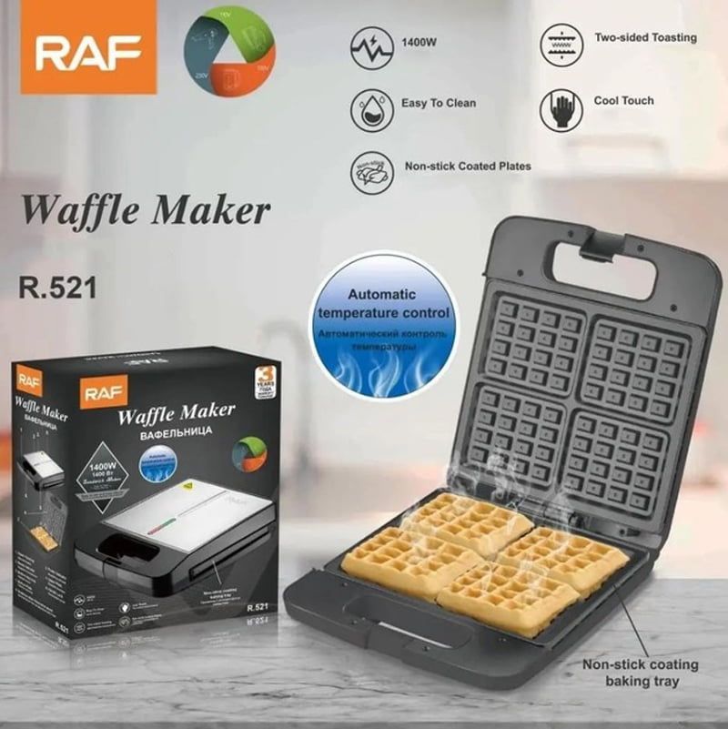 RAF Βαφλιέρα 4 Θέσεων για Βαφλάκια 1400W R.521 - Waffle Maker RAF