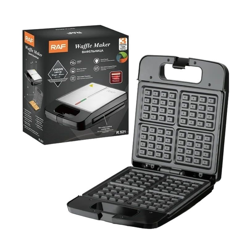RAF Βαφλιέρα 4 Θέσεων για Βαφλάκια 1400W R.521 - Waffle Maker RAF