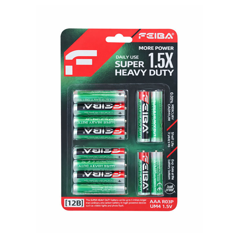 Μπαταρίες ΑΑΑ Super Heavy Duty 12 Τεμαχίων – AAA Super Heavy Duty Batteries OEM