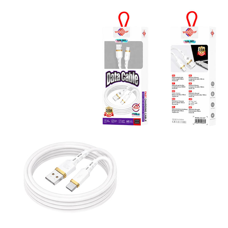 Wisdomup Καλώδιο Φόρτισης και Δεδομένων USB σε Type-C 3A SJX-35T - USB to Type-C Fast Charging Data Cable 3A OEM
