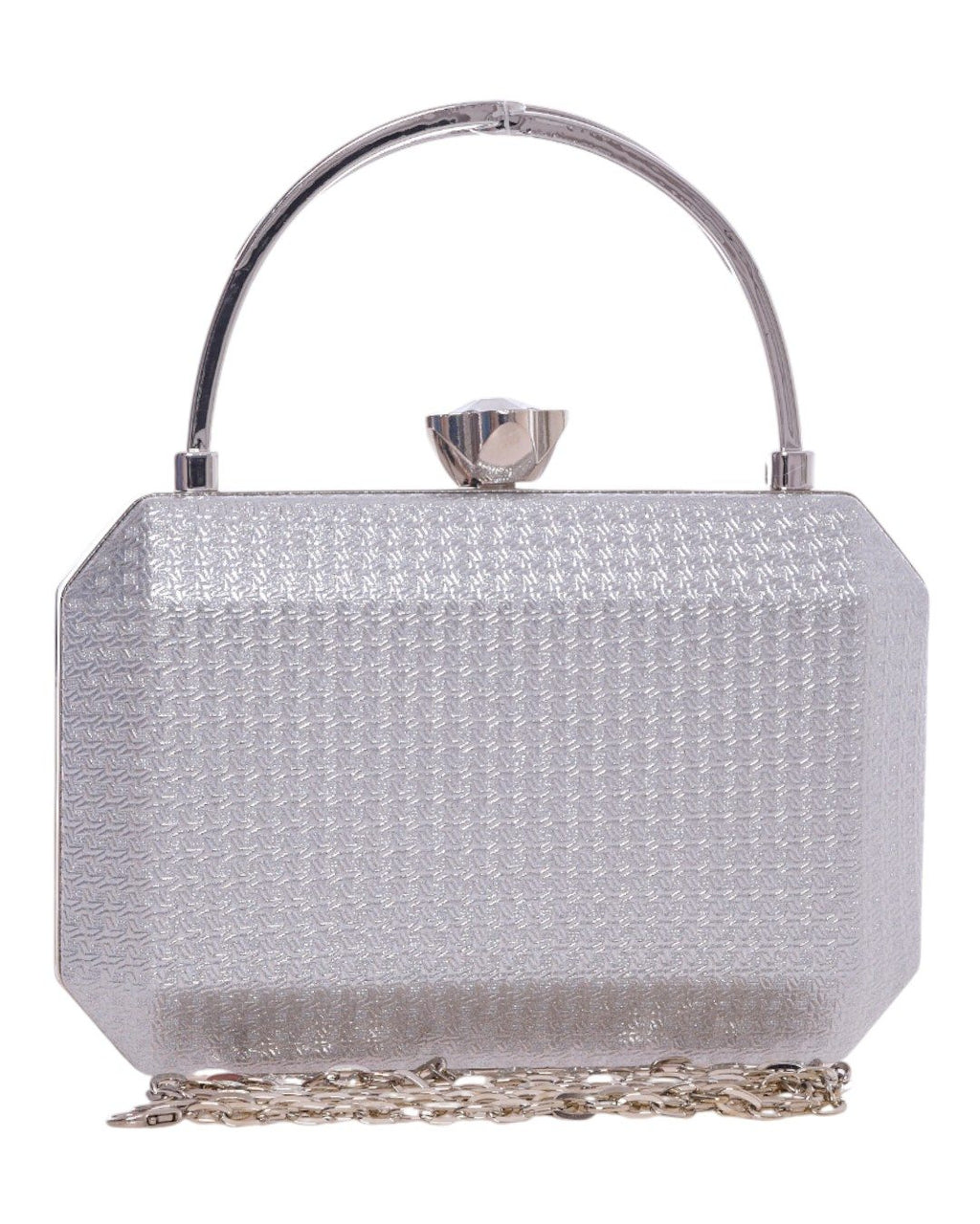 Τσάντα φάκελος clutch CK-6073 - Ασημί