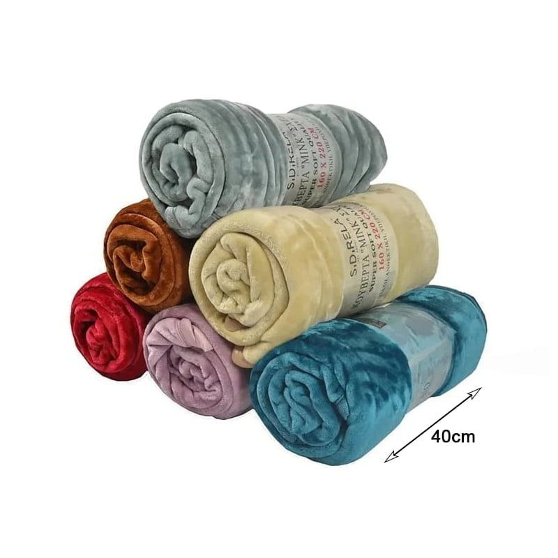 Κουβέρτα “Mink” μονόχρωμη 200x220cm - Super Soft Blanket OEM