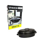 Sidirela Γάστρα Οβάλ Με Σχάρα Εμαγιέ Ø 33x22x9.5cm JM-C01 E-2729 - Sidirela oval roaster OEM