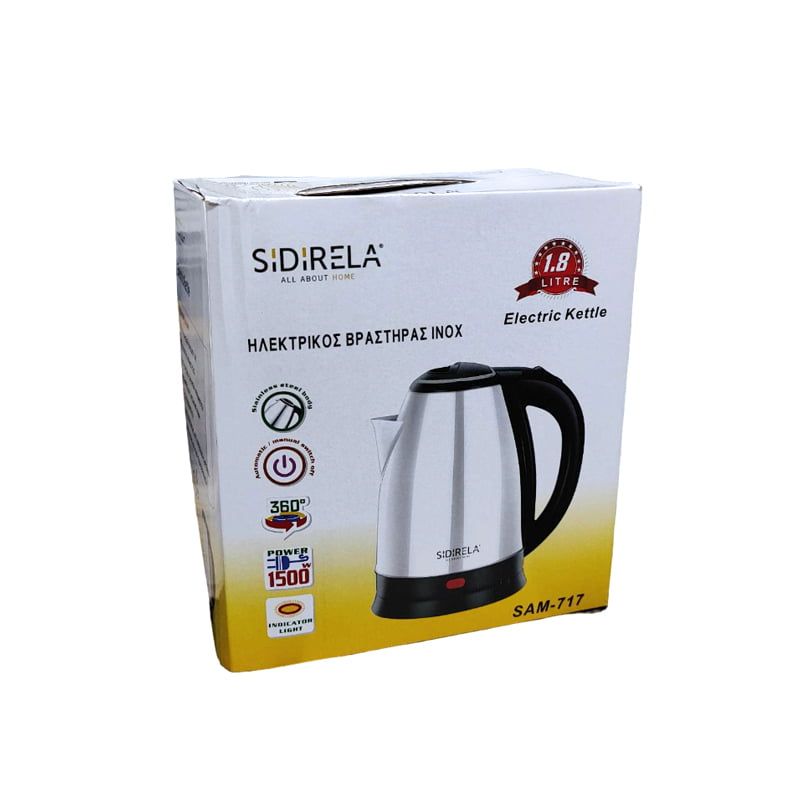 Sidirela Ανοξείδωτος Ηλεκτρικός Βραστήρας Inox 1.80lt 1500W SAM-717 - Electric Kettle OEM