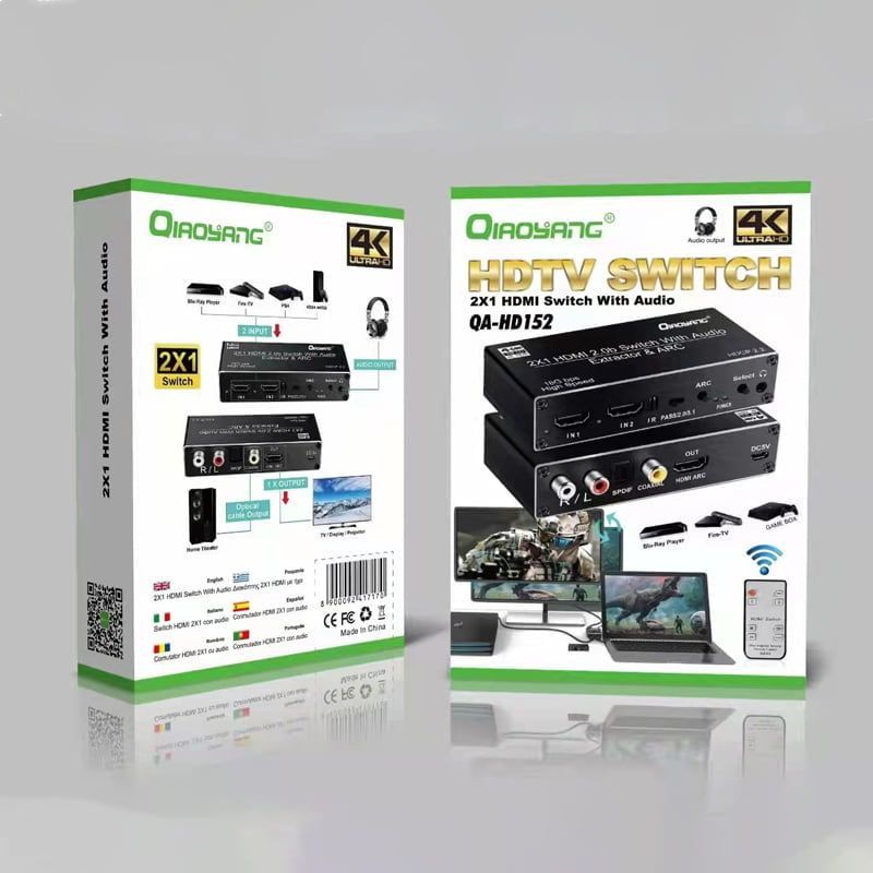 Qiaoyang HDTV switch Διακόπτης 2x1 HDMI με ήχο QA-HD152 Qiaoyang