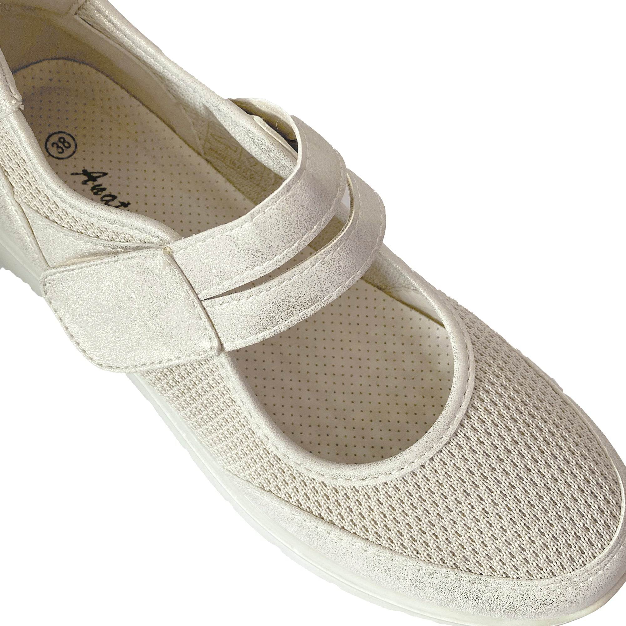 Γυναικεία ανατομικά καλοκαιρινά παπούτσια με μπαρέτα Μπεζ ANSIN