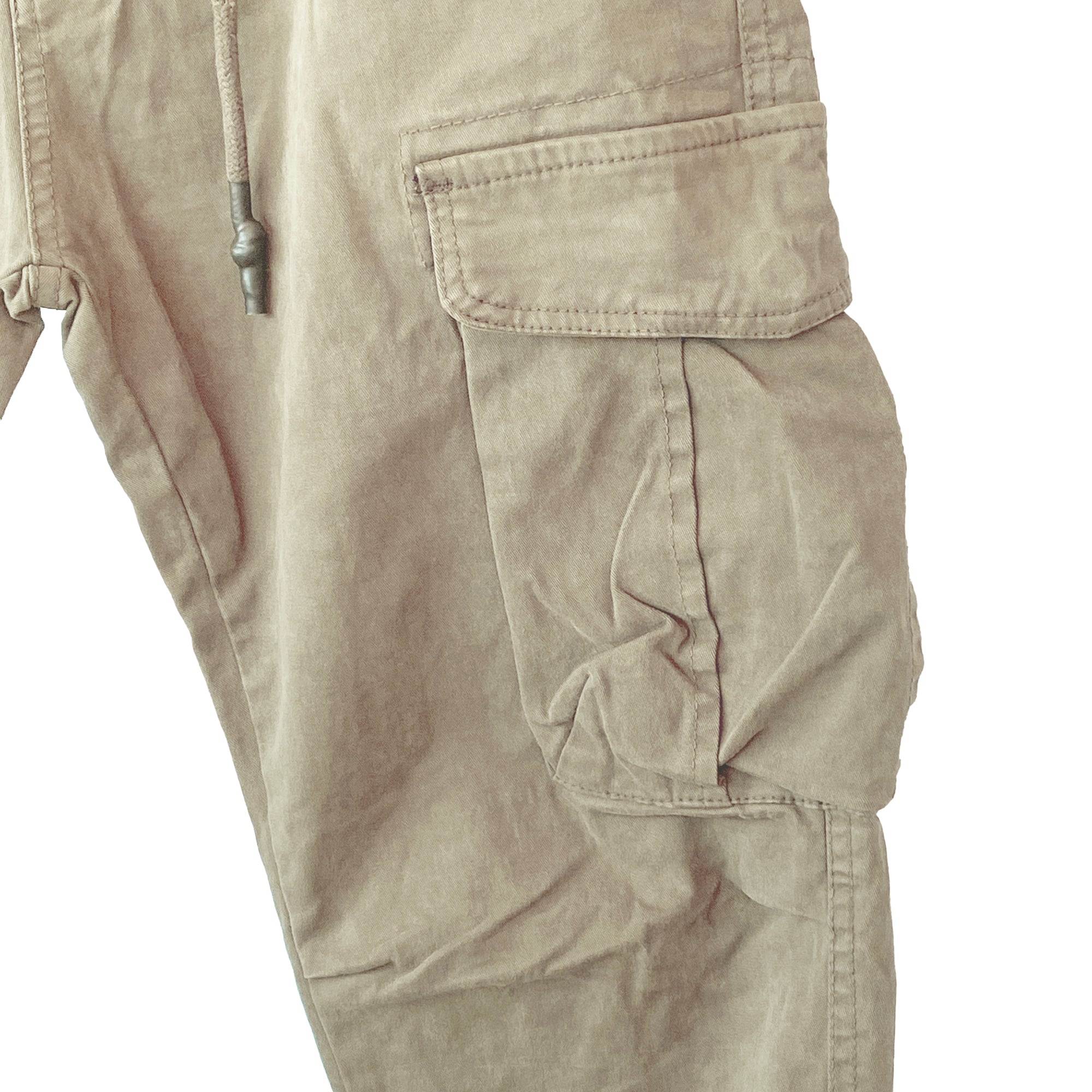 Ανδρικά παντελόνια cargo με λάστιχο Khaki ANSIN