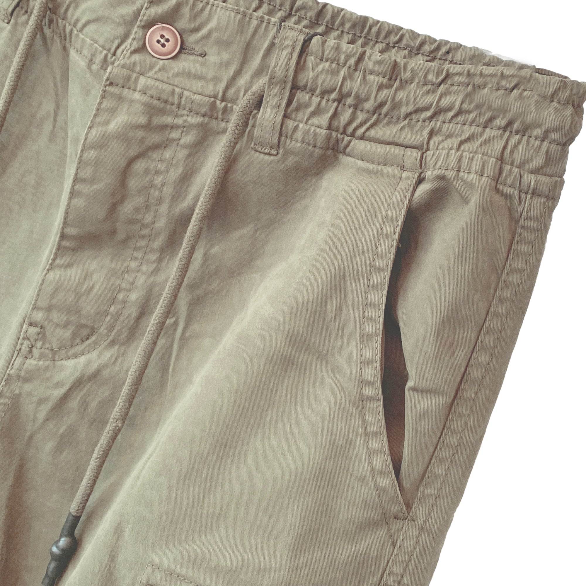 Ανδρικά παντελόνια cargo με λάστιχο Khaki ANSIN