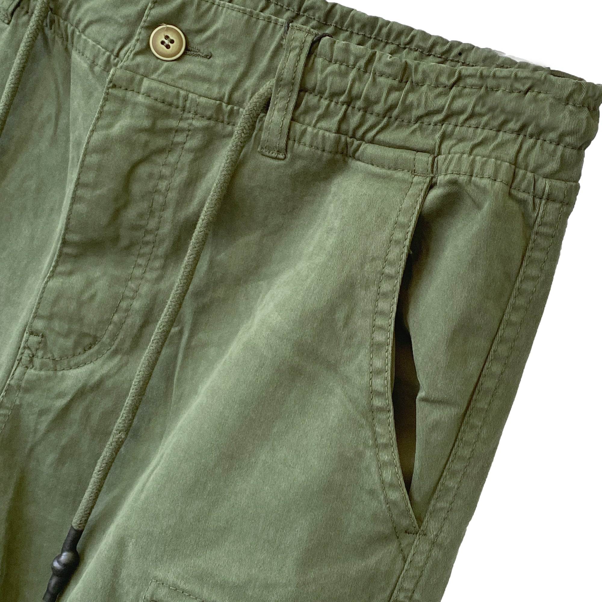 Ανδρικά παντελόνια cargo με λάστιχο Army green ANSIN