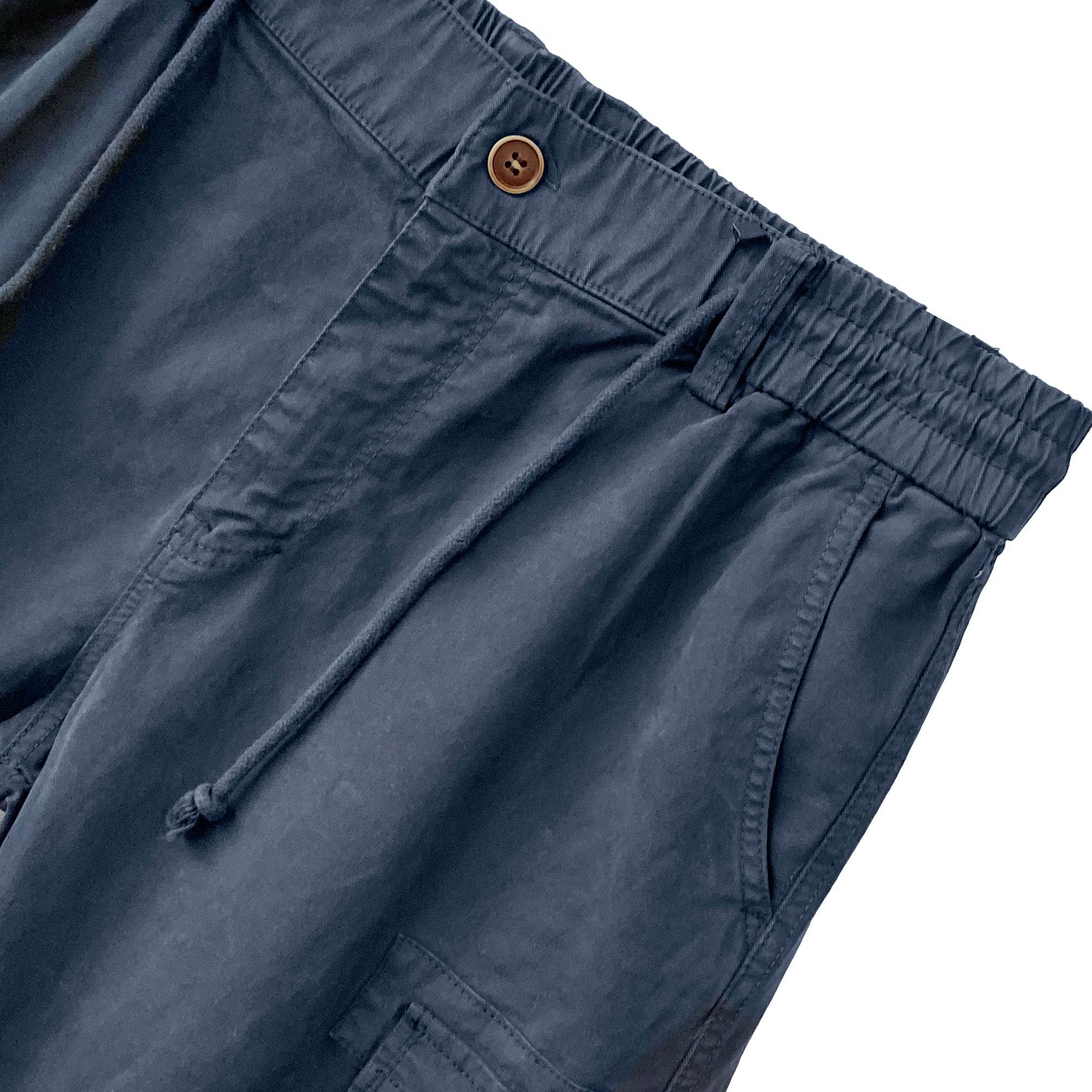 Ανδρικά παντελόνια cargo με λάστιχο Μπλε ANSIN