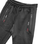 Ανδρική φόρμα παντελόνια fleece με λάστιχο Μαύρο ANSIN