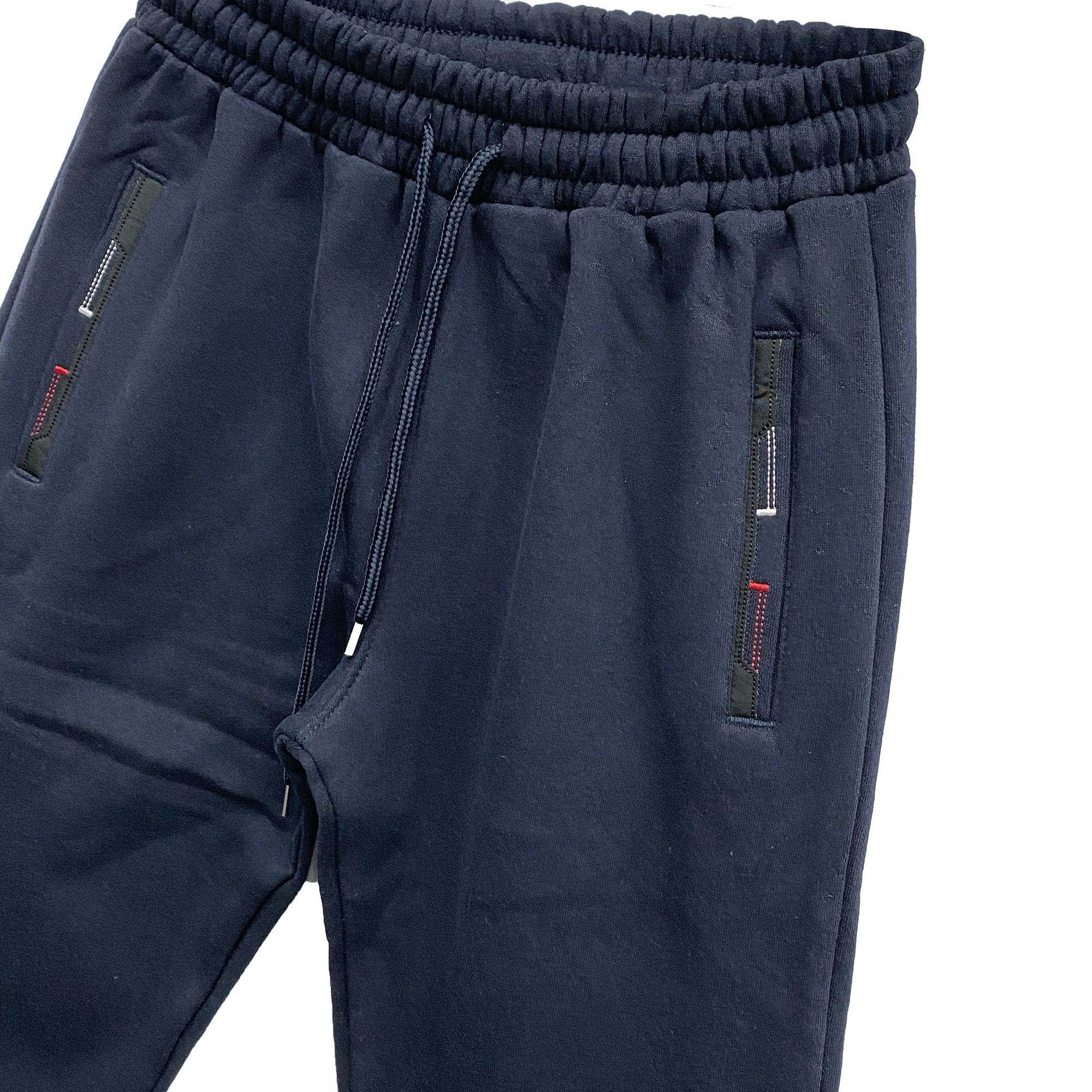 Ανδρική φόρμα παντελόνια fleece ίσια γραμμή Μπλε ANSIN