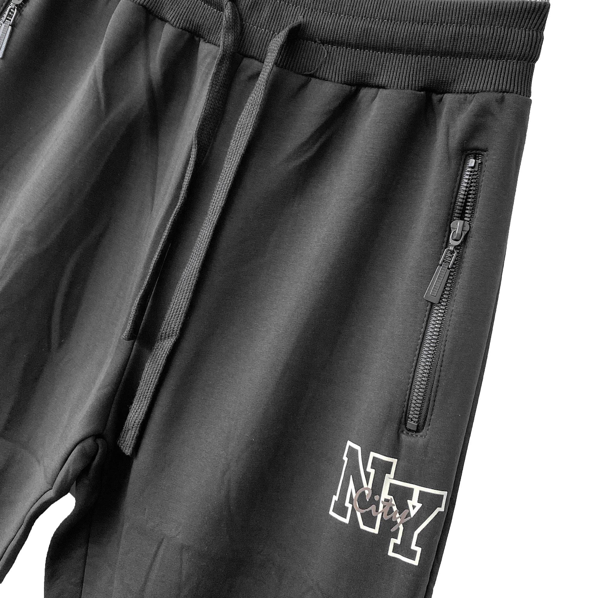 Ανδρική φόρμα Joggers με λάστιχο Μαύρο ANSIN