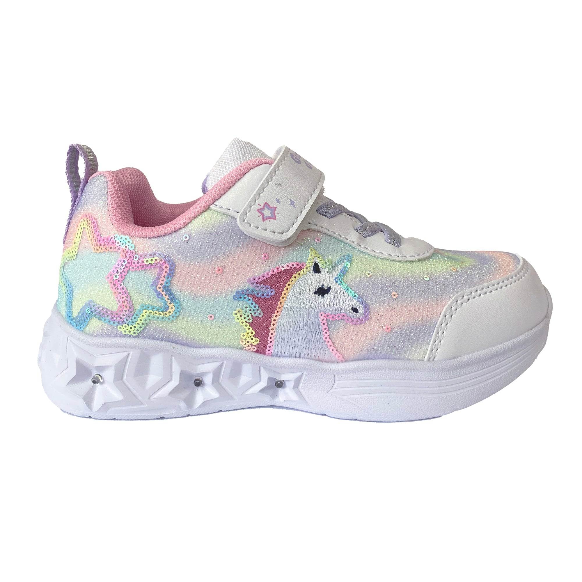Κοριτσίστικα αθλητικά παπούτσια με μονόκερο φωτάκια (24-29) Λιλά ANSIN