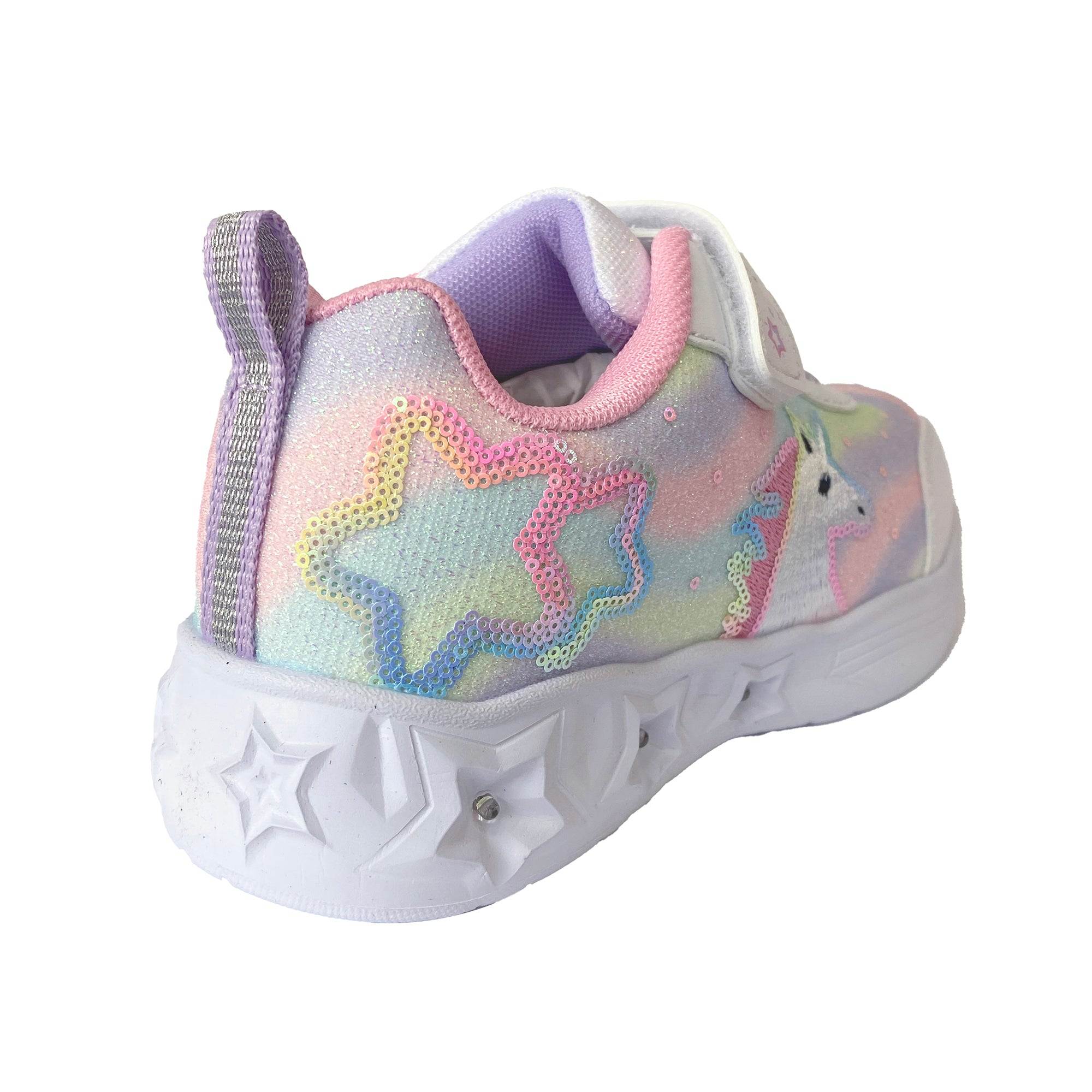 Κοριτσίστικα αθλητικά παπούτσια με μονόκερο φωτάκια (24-29) Λιλά ANSIN