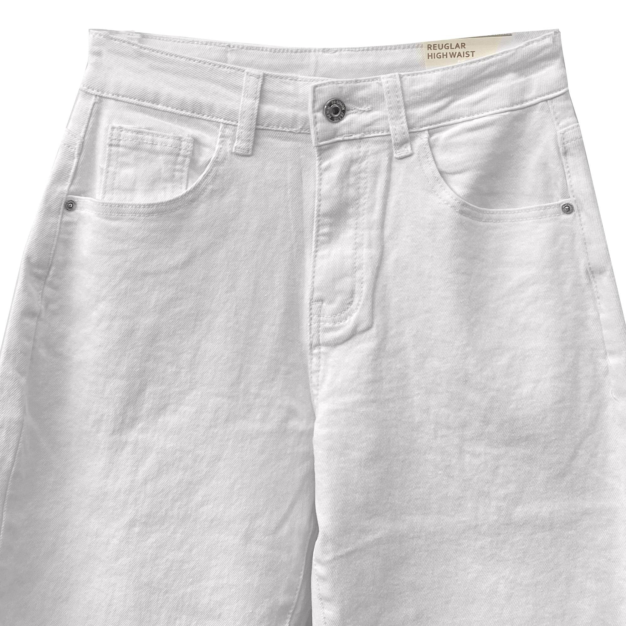 Γυναικείο τζιν παντελόνι Mom fit Λευκό ANSIN