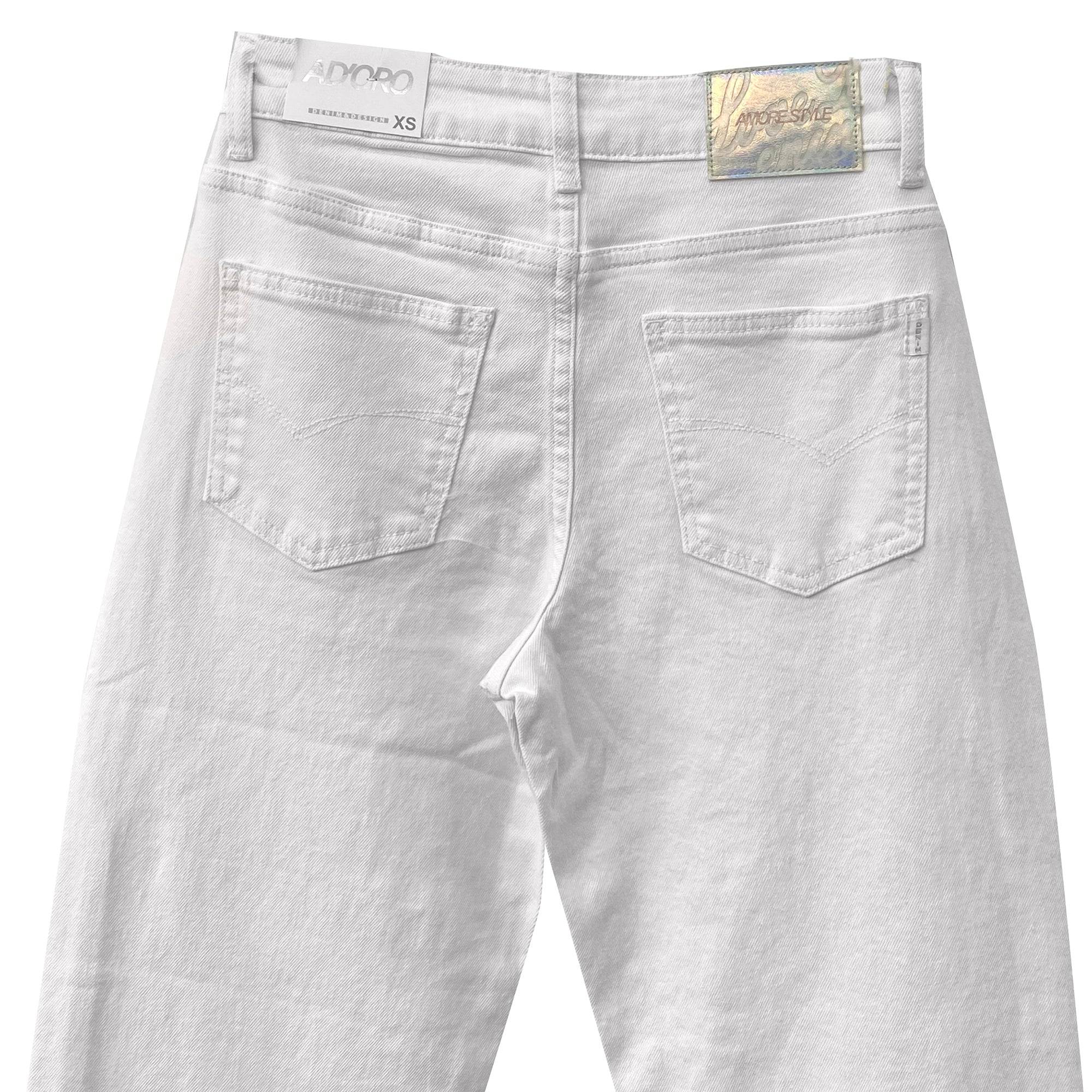 Γυναικείο τζιν παντελόνι Mom fit Λευκό ANSIN