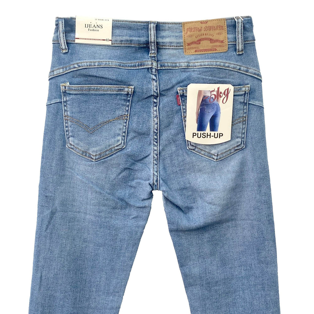 Γυναικείο skinny τζιν παντελόνι ελαστικό Μπλε ANSIN
