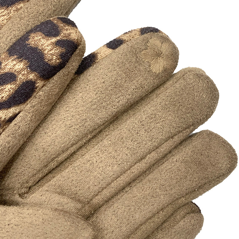 Γυναικεία γάντια animal print λεοπάρ με επένδυση ANSIN