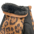 Γυναικεία γάντια animal print λεοπάρ με επένδυση ANSIN