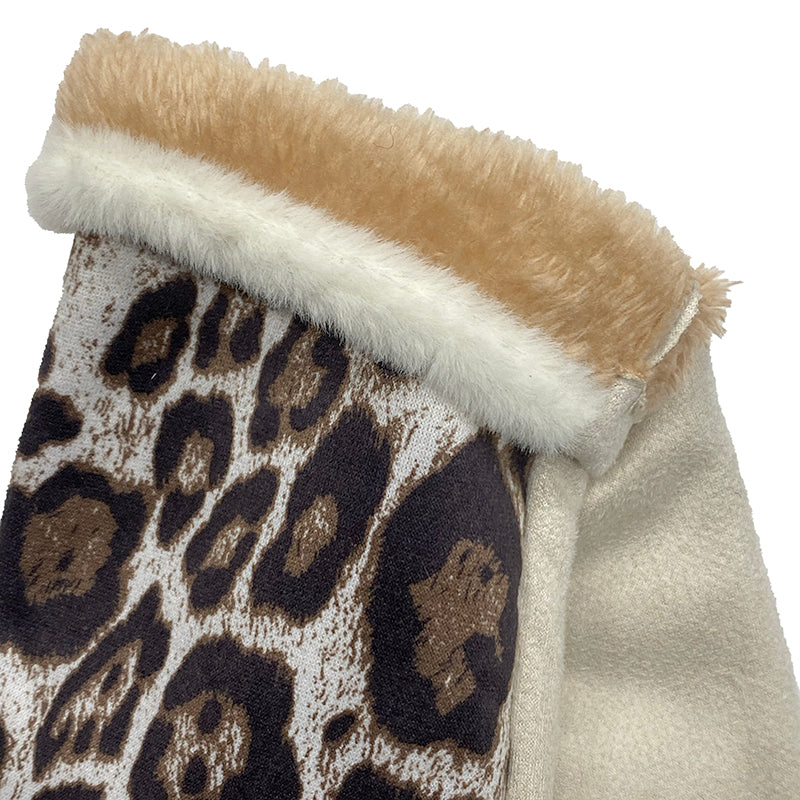 Γυναικεία γάντια animal print λεοπάρ με επένδυση ANSIN
