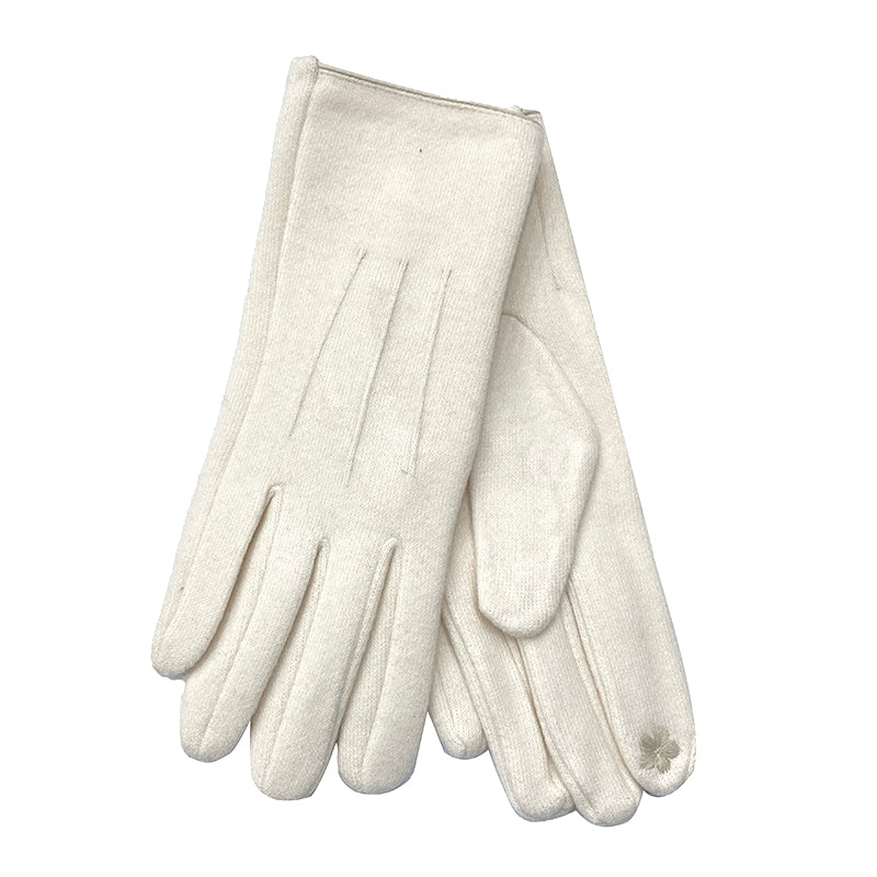 Γυναικεία γάντια μονόχρωμα εκρού ANSIN