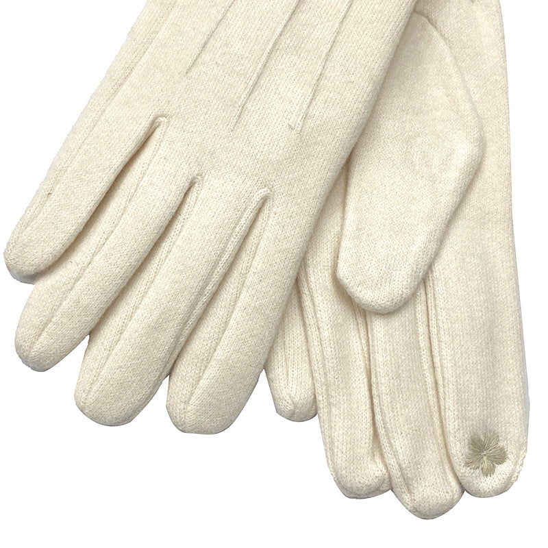 Γυναικεία γάντια μονόχρωμα εκρού ANSIN