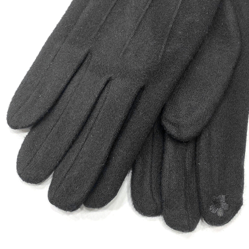 Γυναικεία γάντια μονόχρωμα μαύρο ANSIN