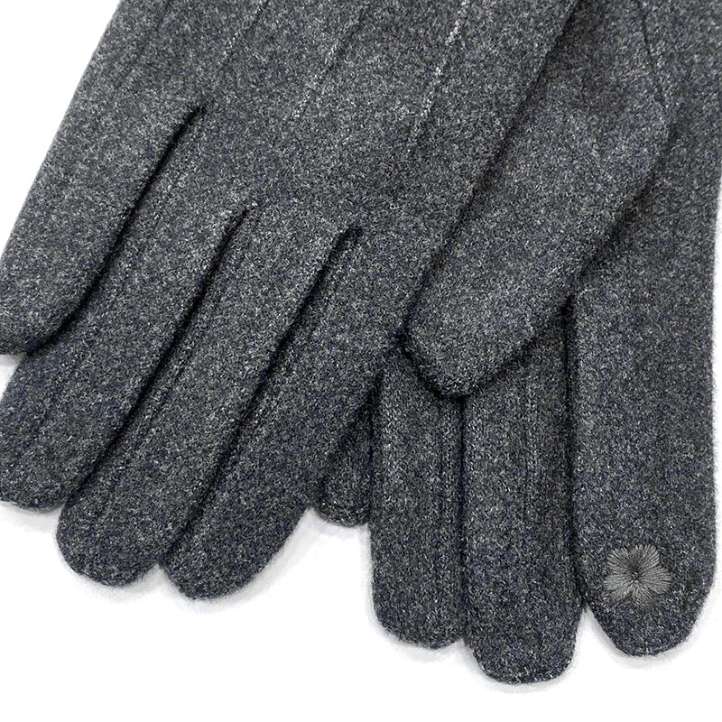 Γυναικεία γάντια μονόχρωμα γκρι σκούρο ANSIN