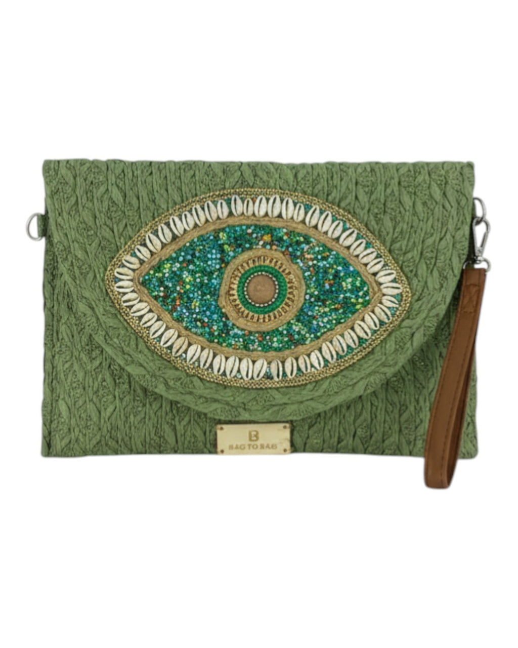 Ψάθινη τσάντα χειρός XY-2613 - Πράσινο BAG TO BAG