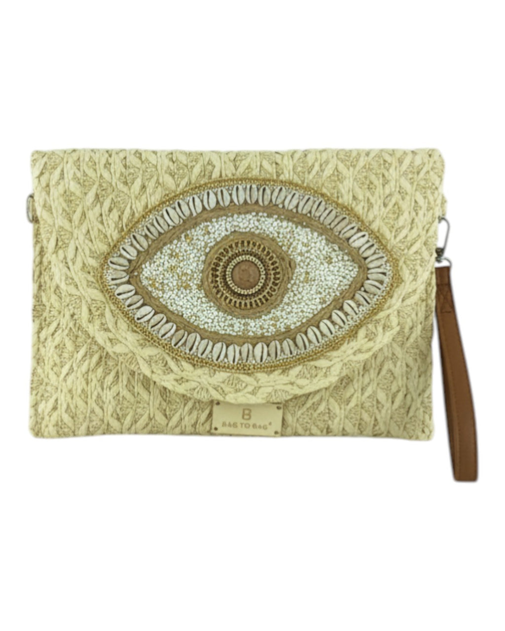 Ψάθινη τσάντα χειρός XY-2613 - Μπέζ BAG TO BAG
