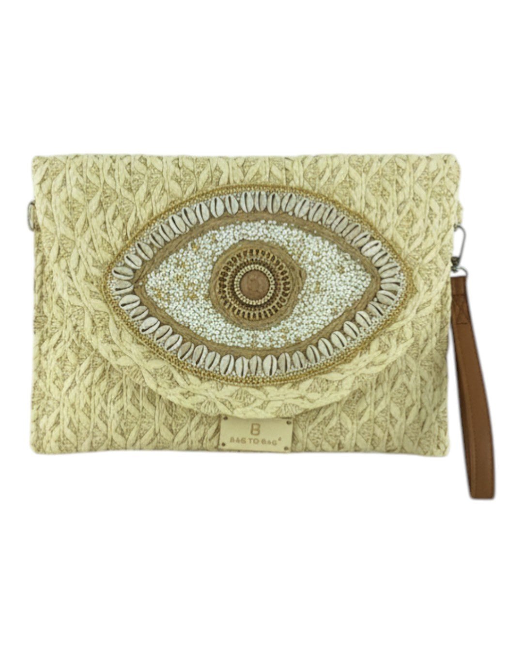 Ψάθινη τσάντα χειρός XY-2613 - Μπέζ BAG TO BAG