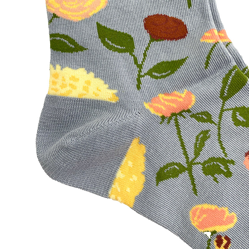 Κάλτσες χρωματιστές με σχέδια floral 36-40 Γκρι ANSIN
