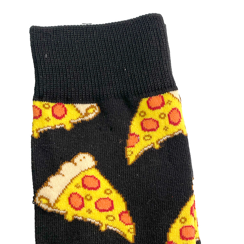 Ανδρικές κάλτσες με σχέδια pizza Μαύρο ANSIN