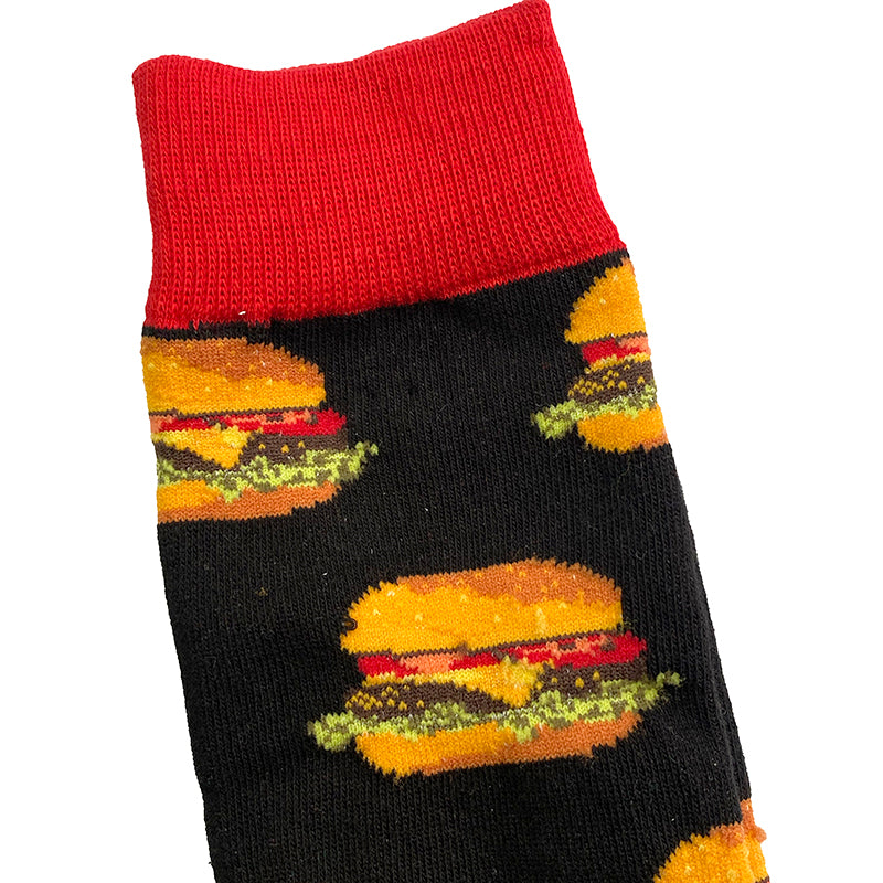 Ανδρικές κάλτσες με σχέδια Hamburger μαύρο ANSIN
