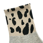Γυνεικείες κάλτσες βαμβακερές με σχέδια animal print Μαύρο/Γκρι/Μπεζ ANSIN