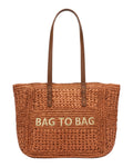 Ψάθινη τσάντα ώμου XY-2636 - Κόκκινο BAG TO BAG
