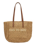 Ψάθινη τσάντα ώμου XY-2636 - Χακί BAG TO BAG