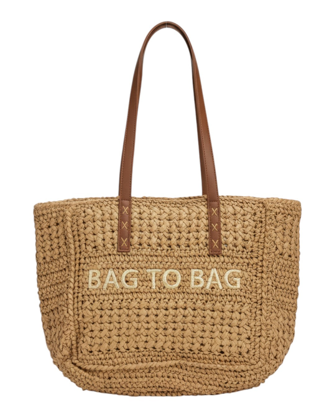 Ψάθινη τσάντα ώμου XY-2636 - Χακί BAG TO BAG