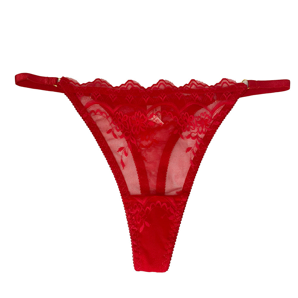 Γυναικεία string με δαντέλα Κόκκινο ANSIN