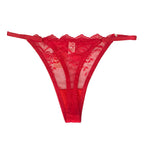Γυναικεία string με δαντέλα Κόκκινο ANSIN