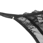 Γυναικεία string με δαντέλα Μαύρο ANSIN