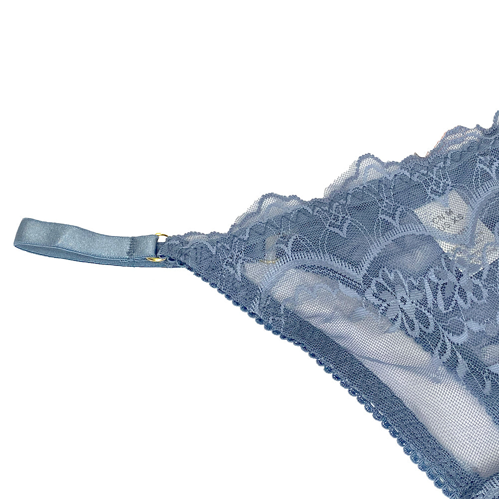 Γυναικεία string με δαντέλα Μπλε ANSIN