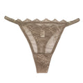 Γυναικεία string με δαντέλα Καφέ ANSIN