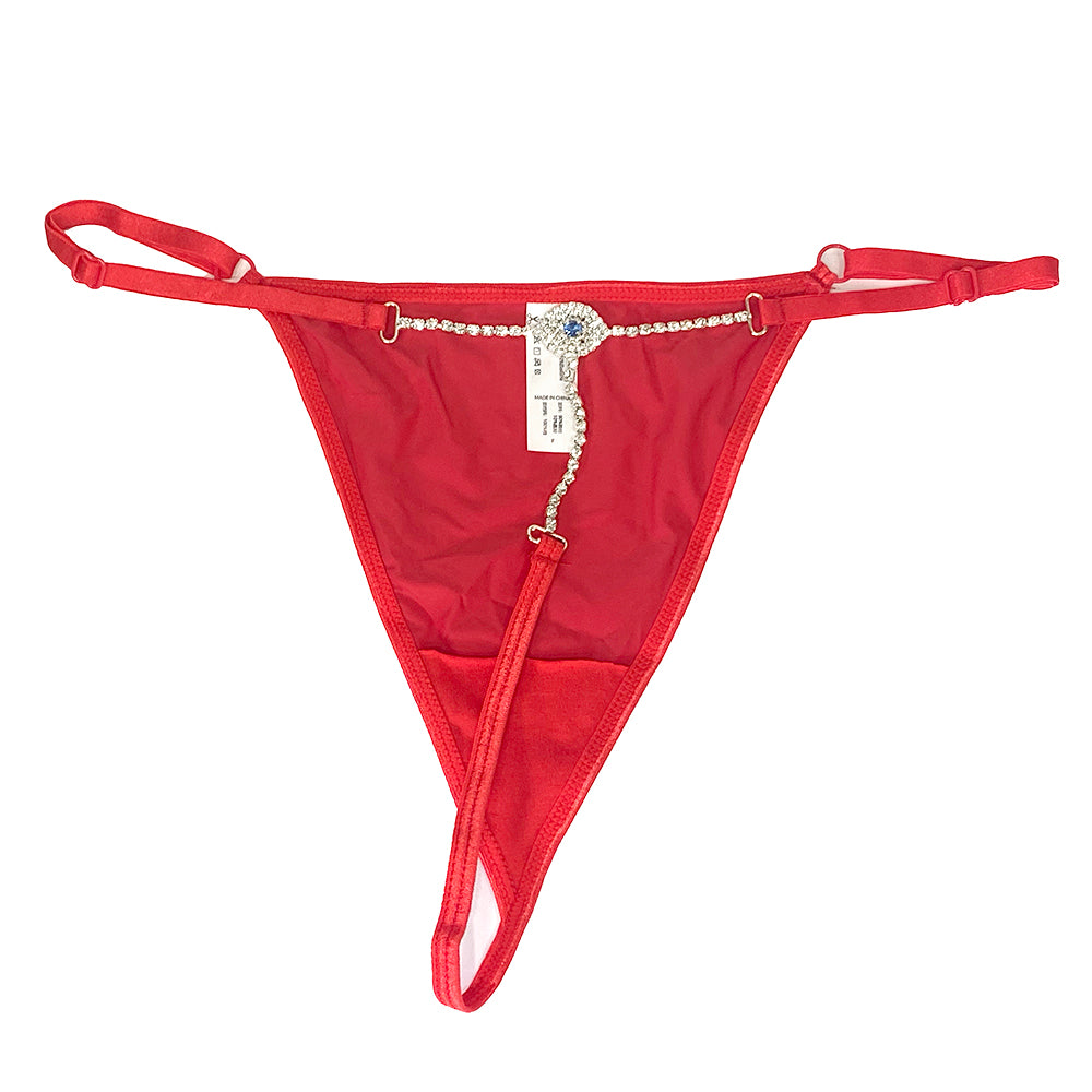 Γυναικεία string με σχέδιο μάτι από στρας Κόκκινο ANSIN
